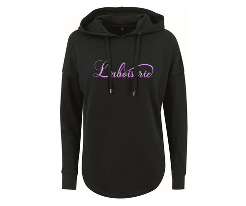 LE SWEAT NOIR BRODÉ ROSE