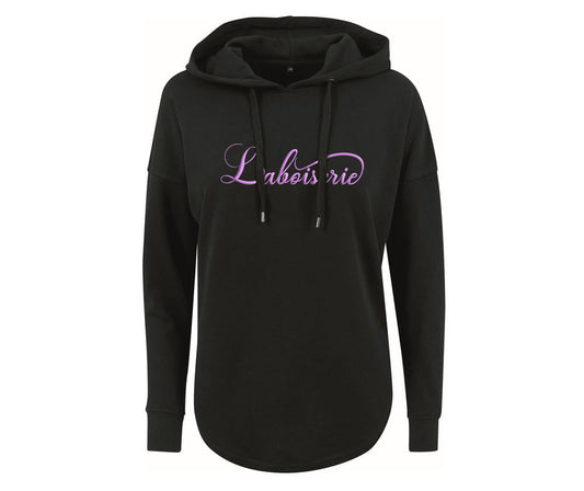 LE SWEAT NOIR BRODÉ ROSE