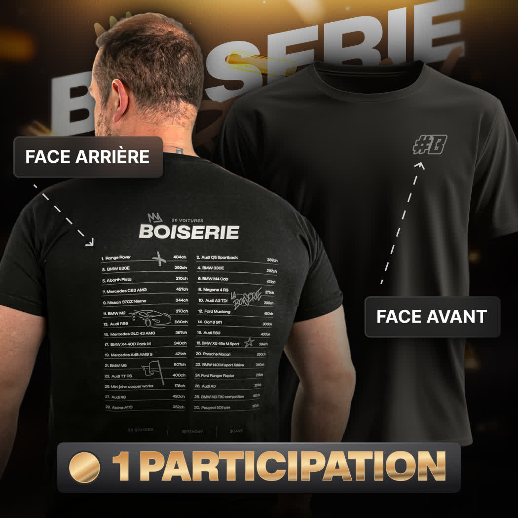 T-shirt Bonus Concours 30 Ans