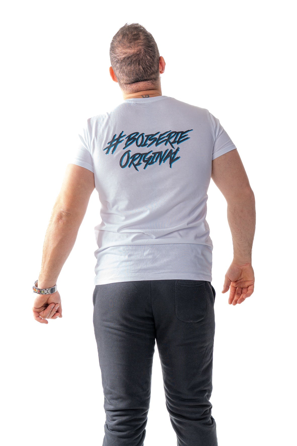 LE T-SHIRT BOISERIE ORIGINAL BLANC LOGO BLEU