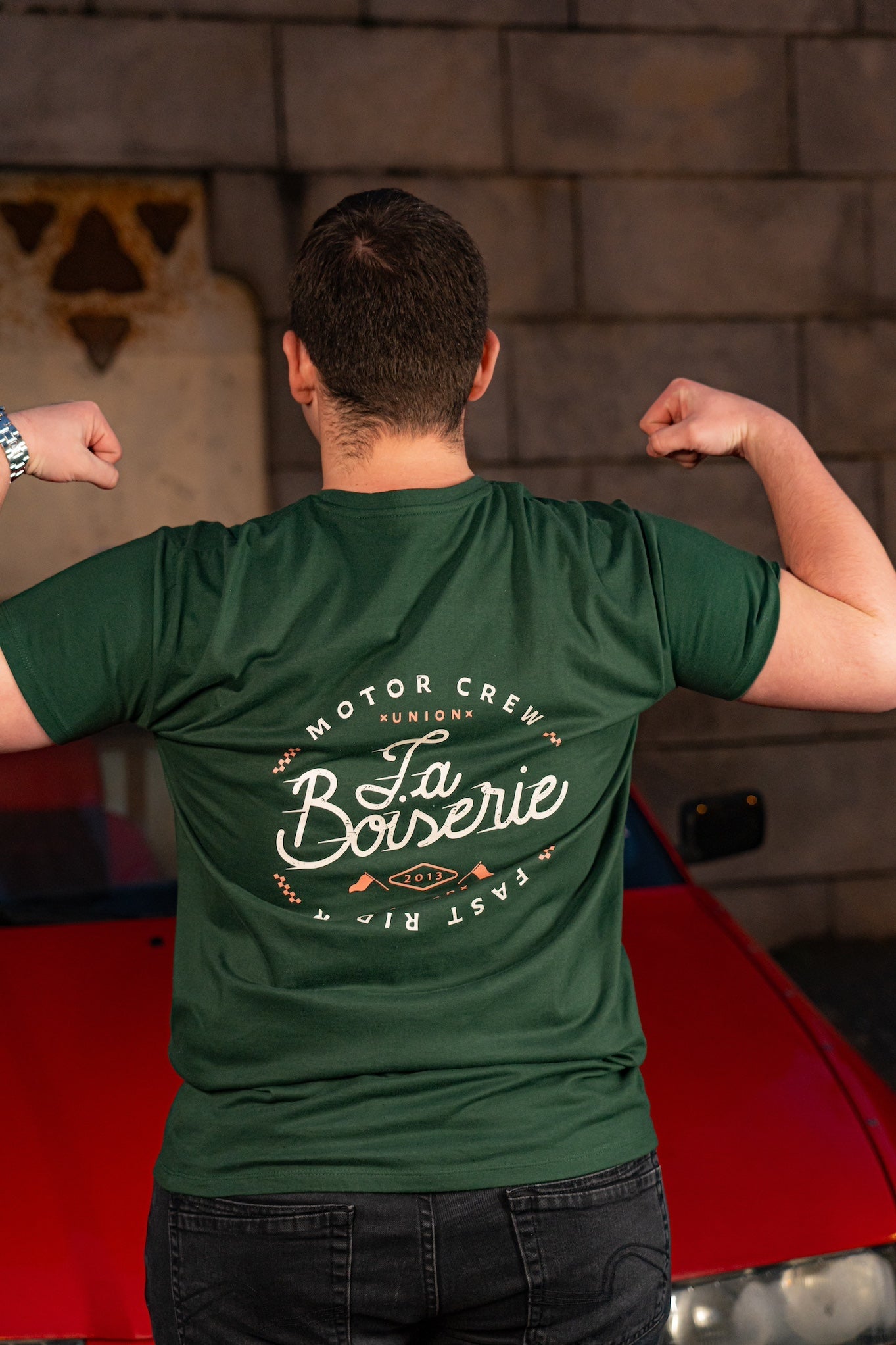 LE T-SHIRT BOISERIE MOTOR CREW VERT