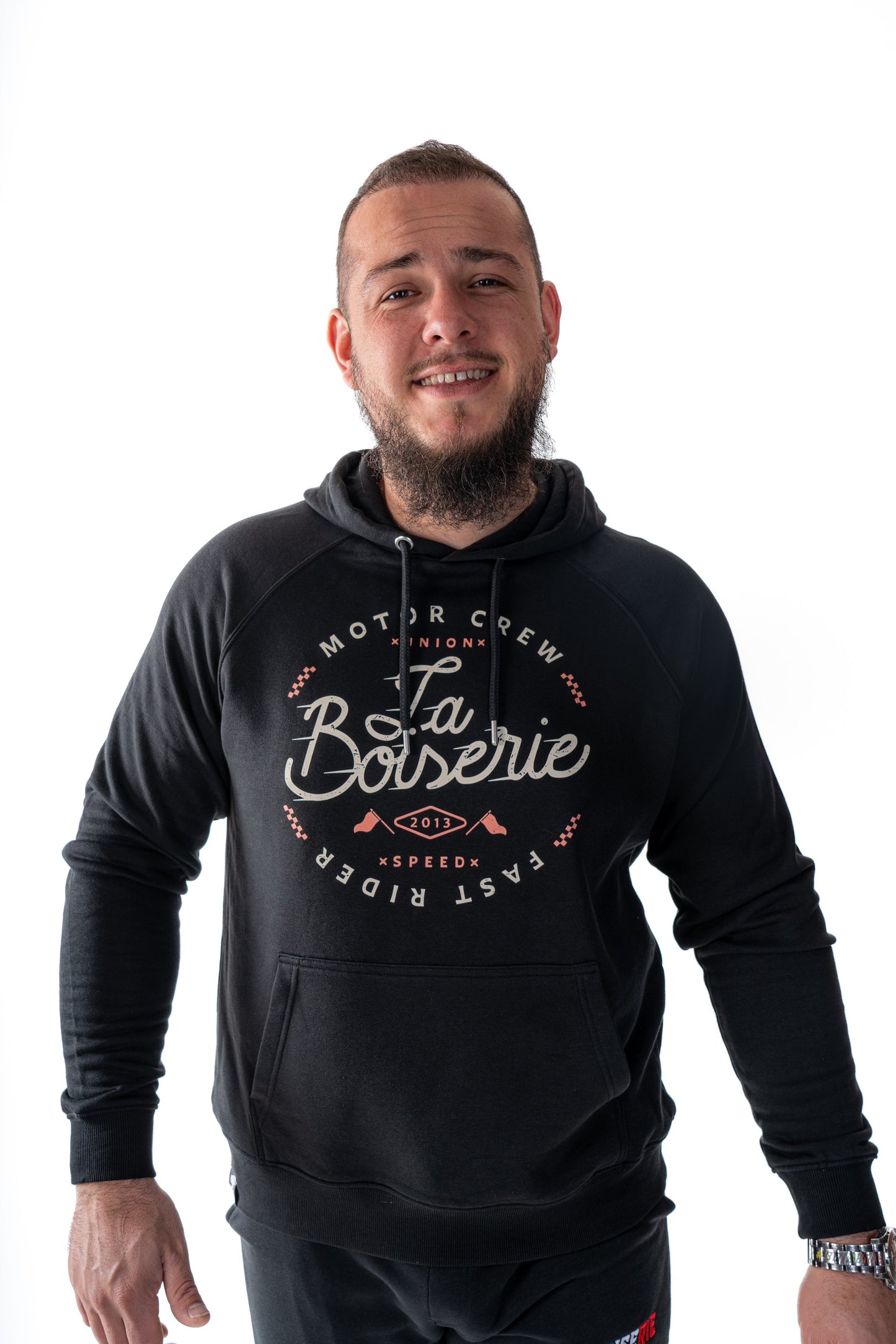 LE SWEAT BOISERIE MOTOR CREW NOIR