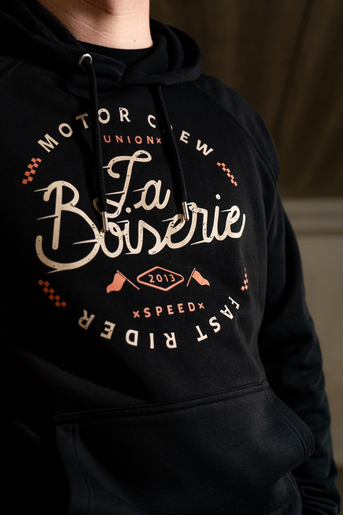 LE SWEAT BOISERIE MOTOR CREW NOIR