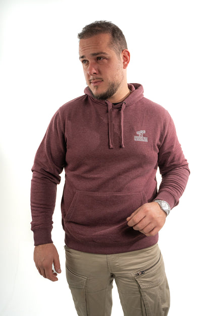 SWEAT BORDEAUX CHINÉ BRODÉ MECANIC GRIS