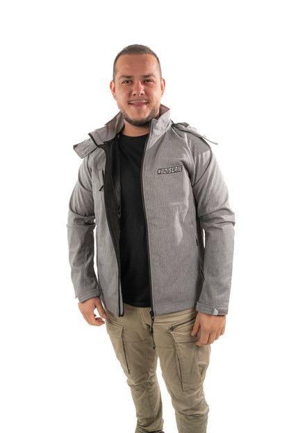 LA SOFTSHELL GRISE BRODÉ CAMO GRIS