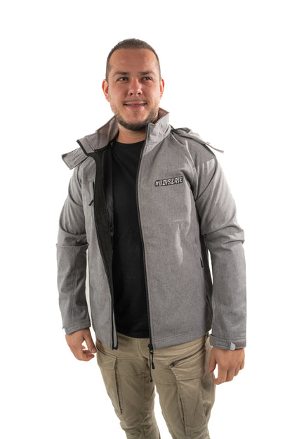 LA SOFTSHELL GRISE BRODÉ CAMO GRIS