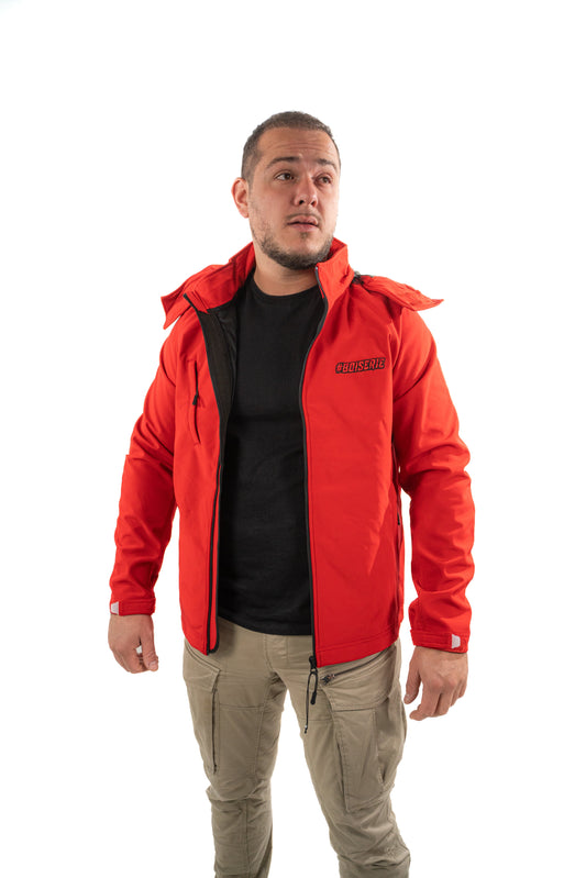 LA SOFTSHELL ROUGE BRODÉ CAMO ROUGE